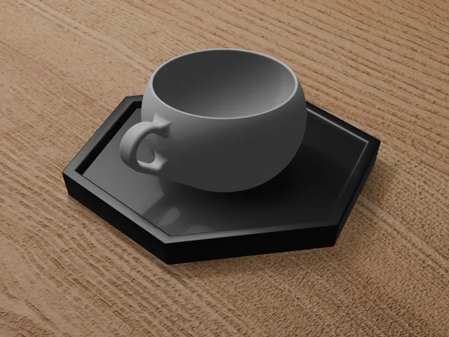 HexCoaster – Minimalist Hexagon Desk Coaster (No Support)