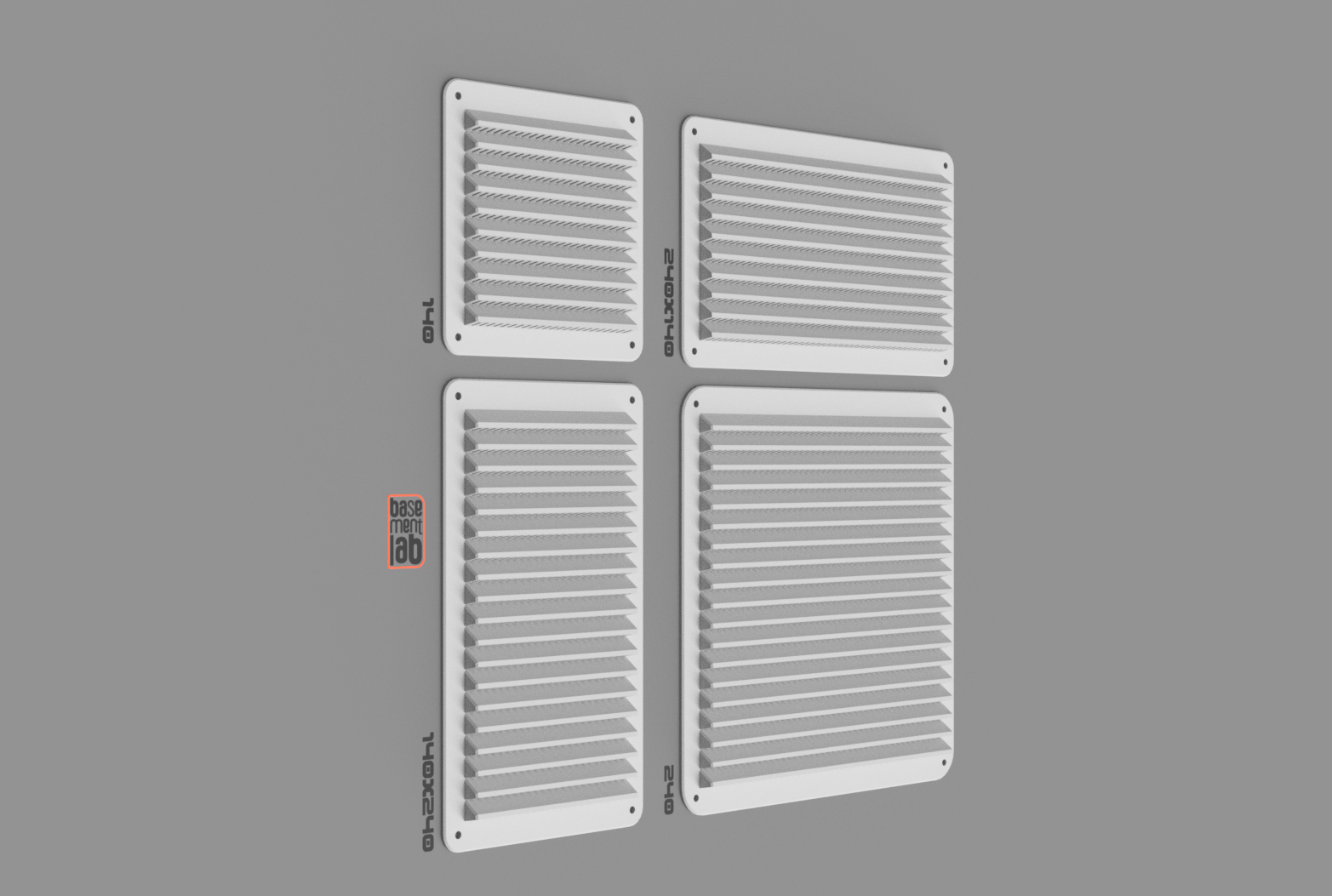 Square Overlapping Ventilation Grille with Insect Net - Collection -