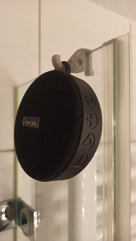 Shower hook for towel or bluetooth speaker