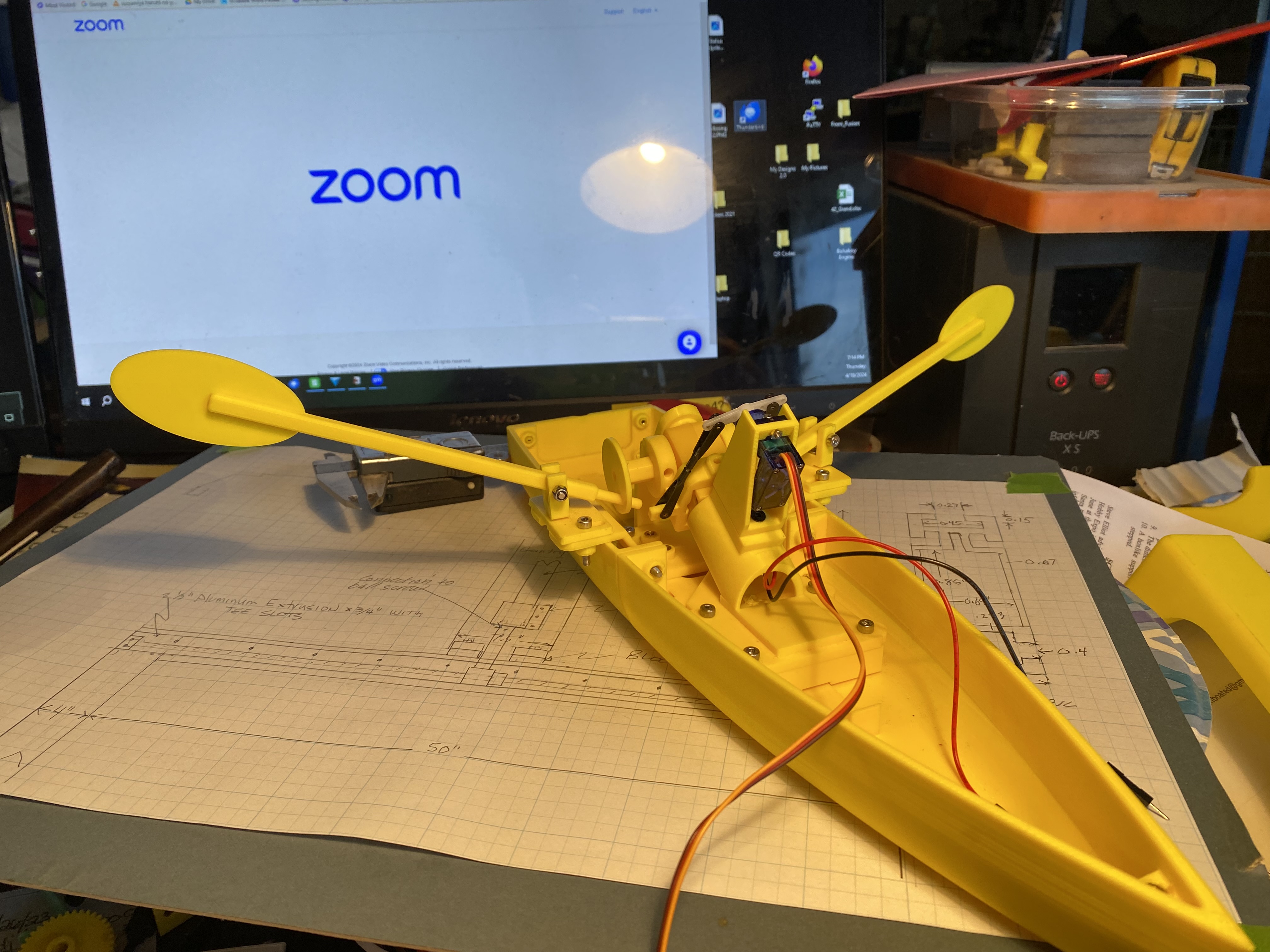 Rowboat Steering Mechanism