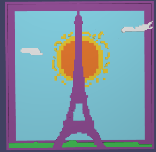 8-Bit Eiffel Tower Wall Art