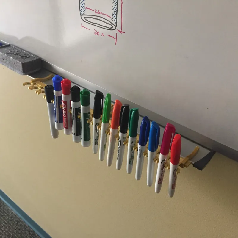 Over Engineered Magnetic Dry Erase (expo) Marker Holder (works on flat AND  curved surfaces) by codysechelski, Download free STL model