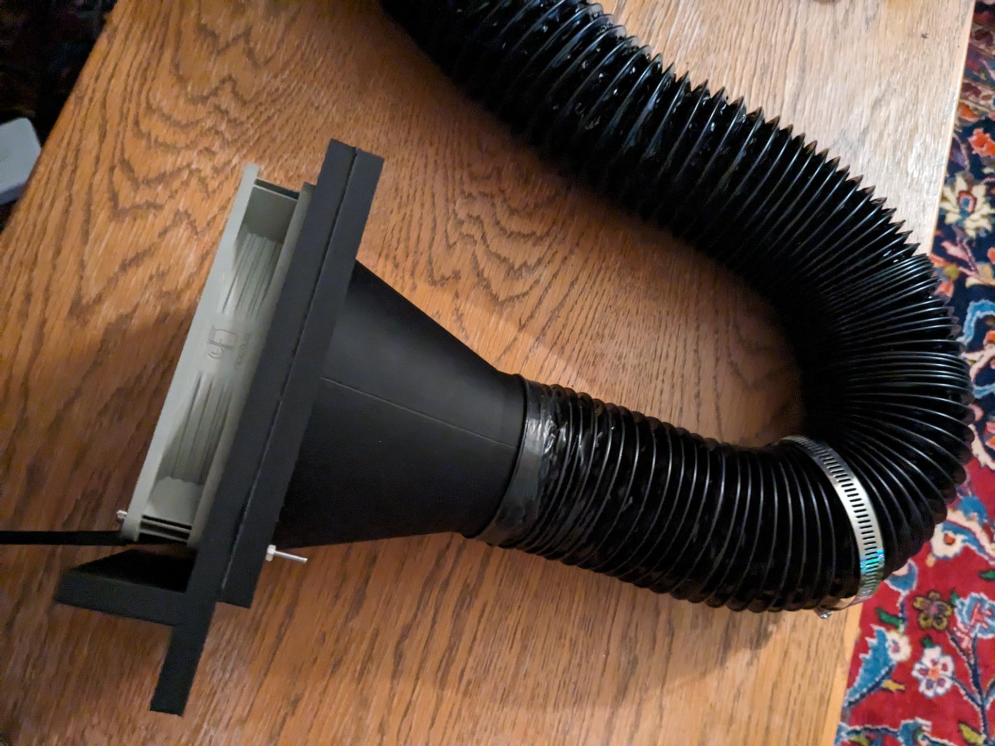 3D Printer Exhaust Fan Bracket - 140mm fan to 3 inch exhaust pipe