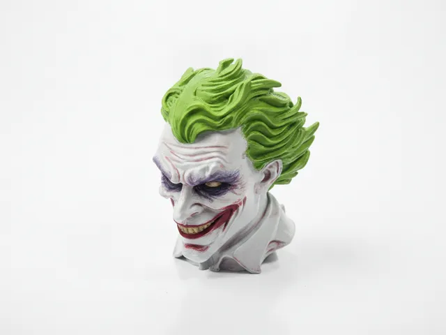 Half Skull Joker Face Sculpture 3D Printable