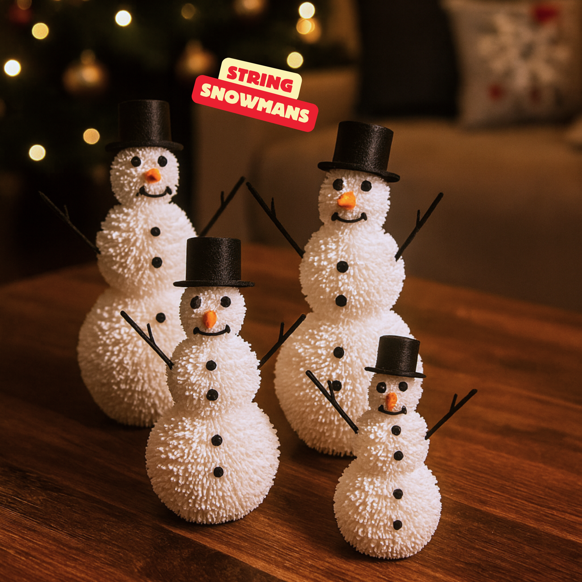STRING SNOWMANS / STRING-ART / COZY CHRISTMAS CRAFT / CHRISTMAS DECOR