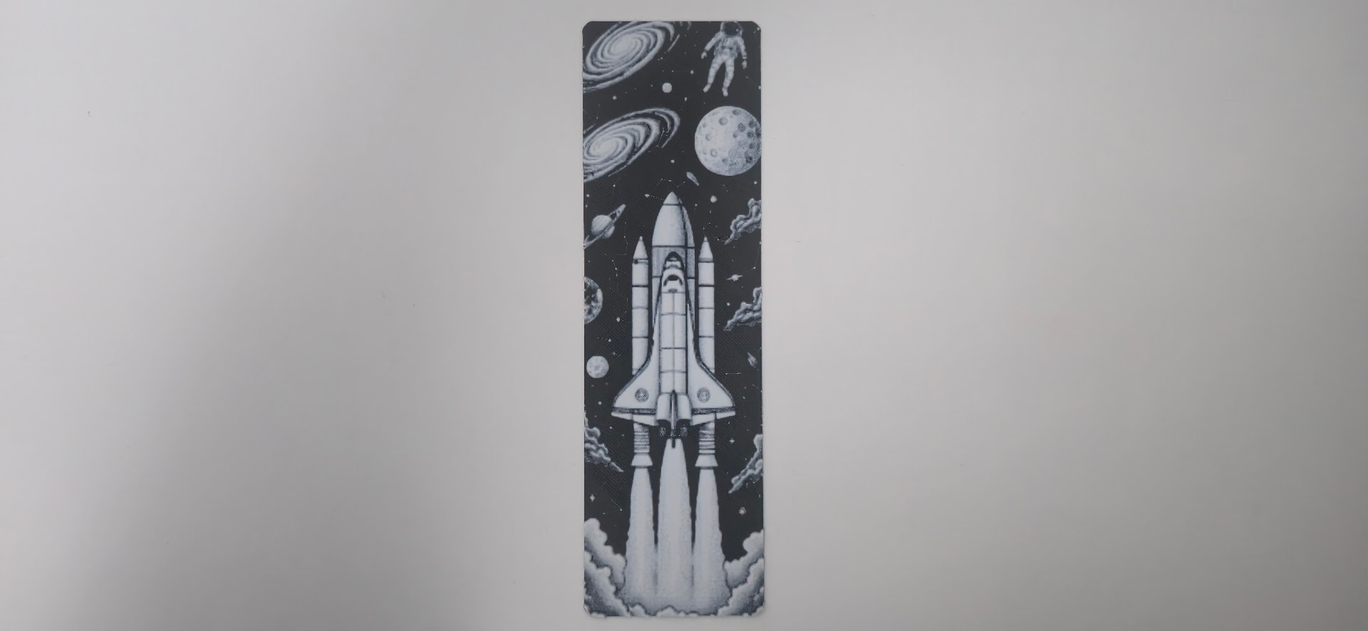 Cosmic Space Shuttle Launch Bookmark