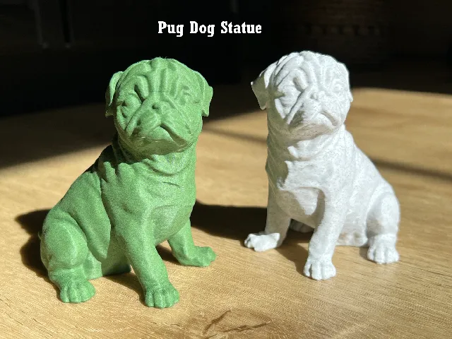 Pug Dog Mops Sitting Statue