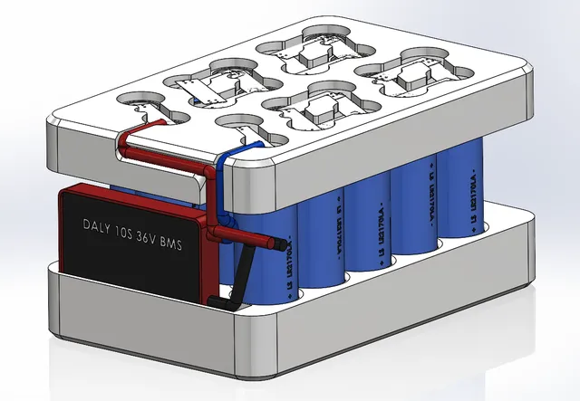 10s2p (36v) 21700 battery pack w/ BMS