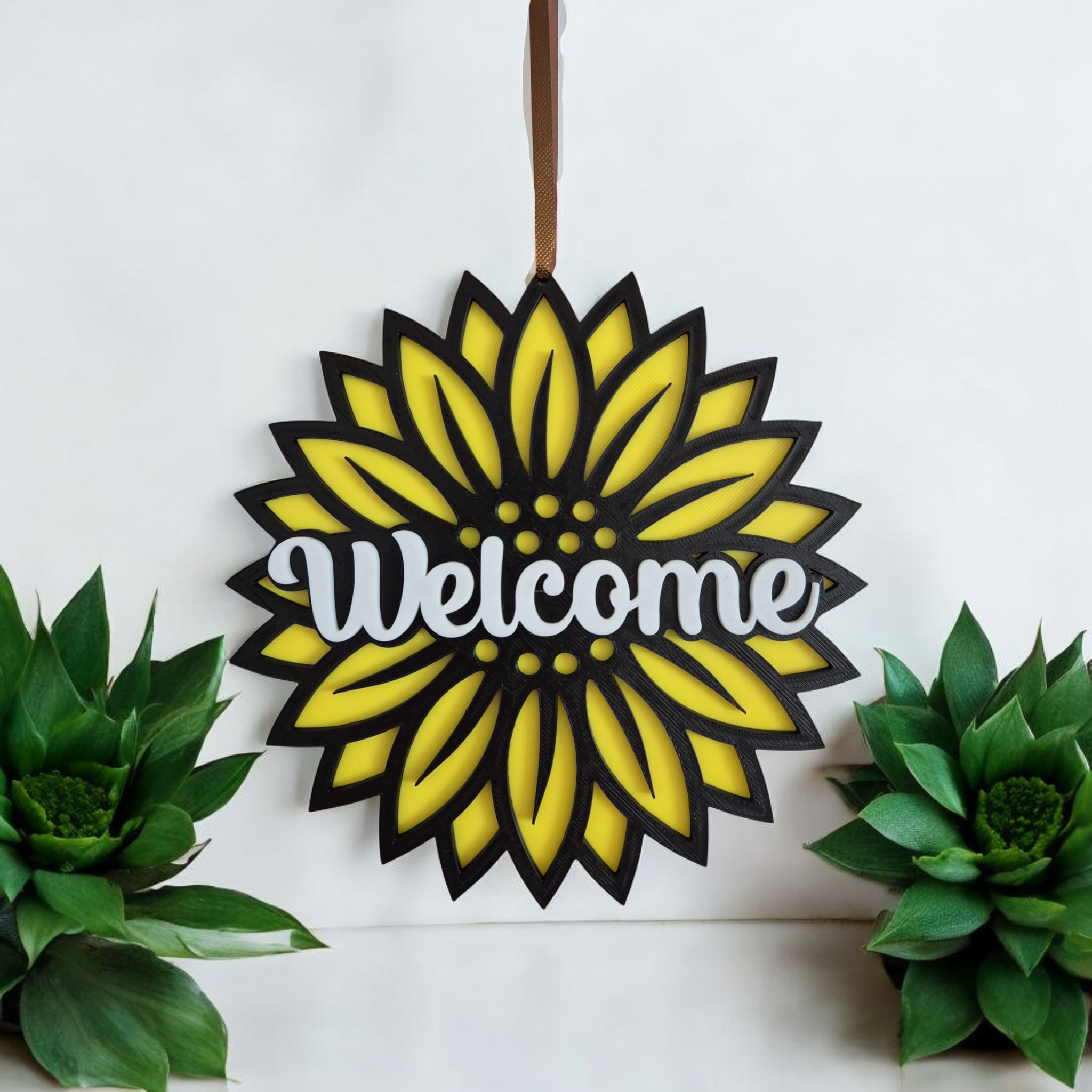 Sunflower Layered Welcome Sign