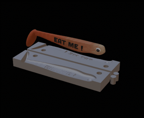 Fishing lure / bait mold EAT ME! fish with promo