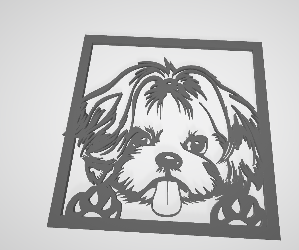 Cuadros silueta perrita shih tzu