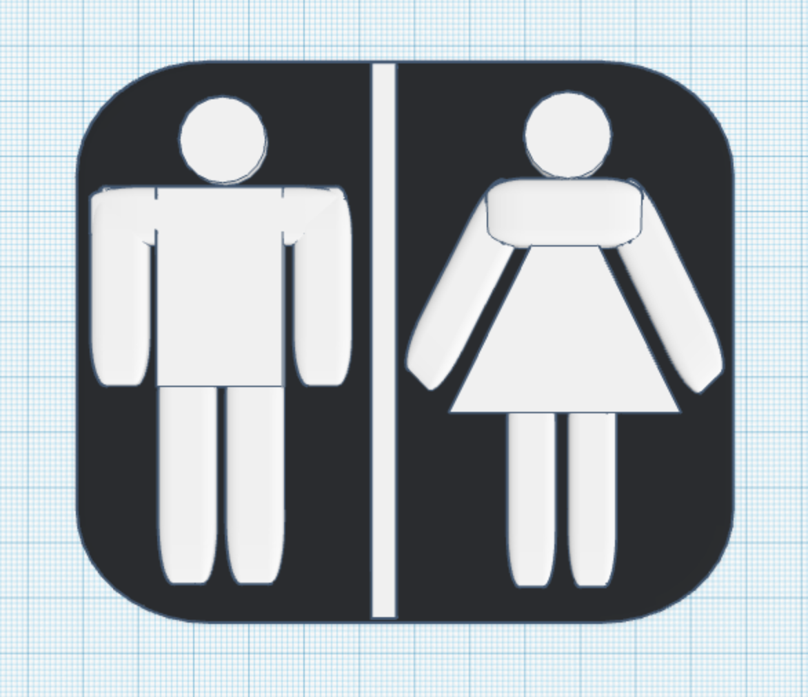 Bathroom Sign by 3D Master | Download free STL model | Printables.com