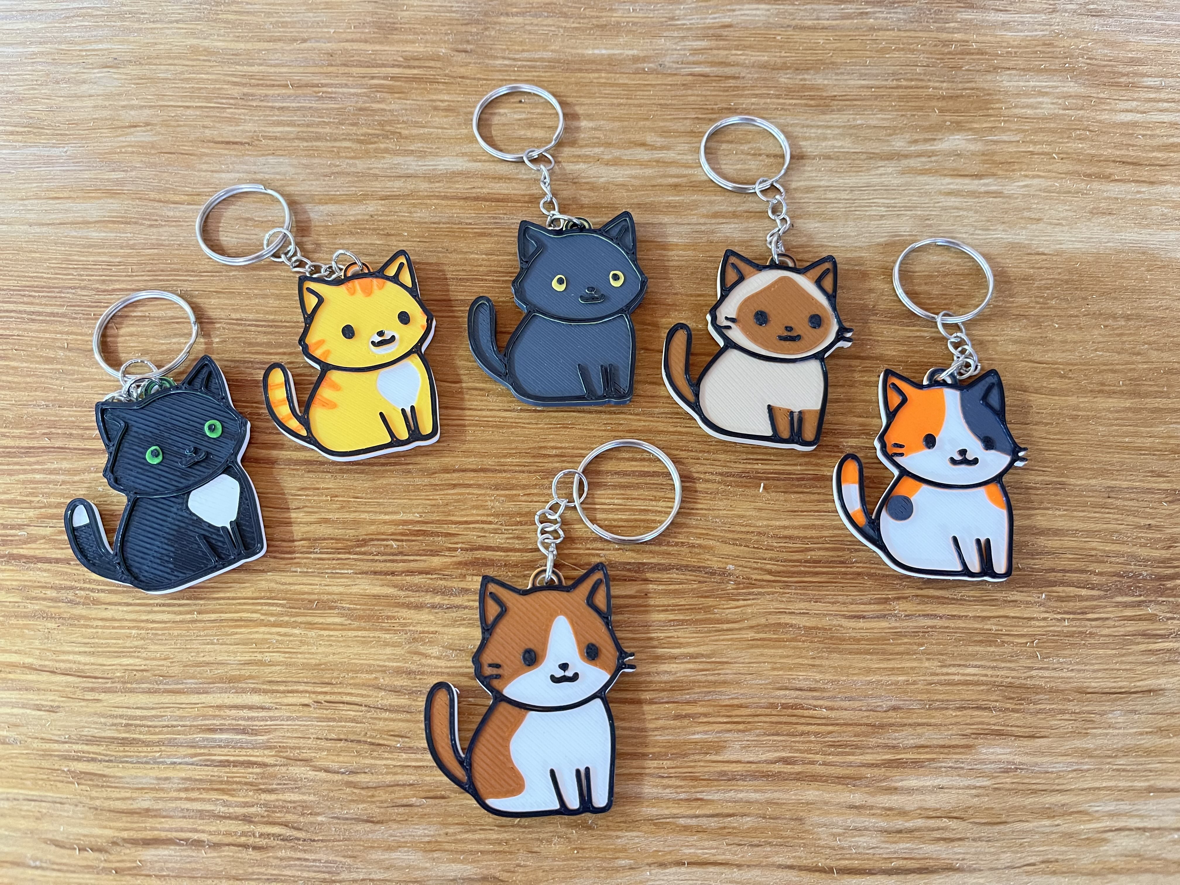 Cute Brown Cat Keychain