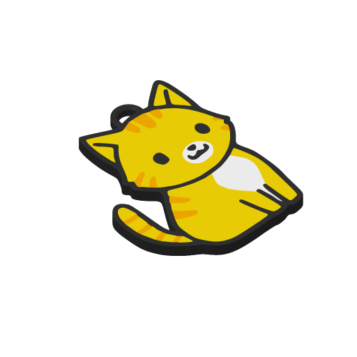Miniatura 3 do modelo 3D Cute Orange Cat Keychain