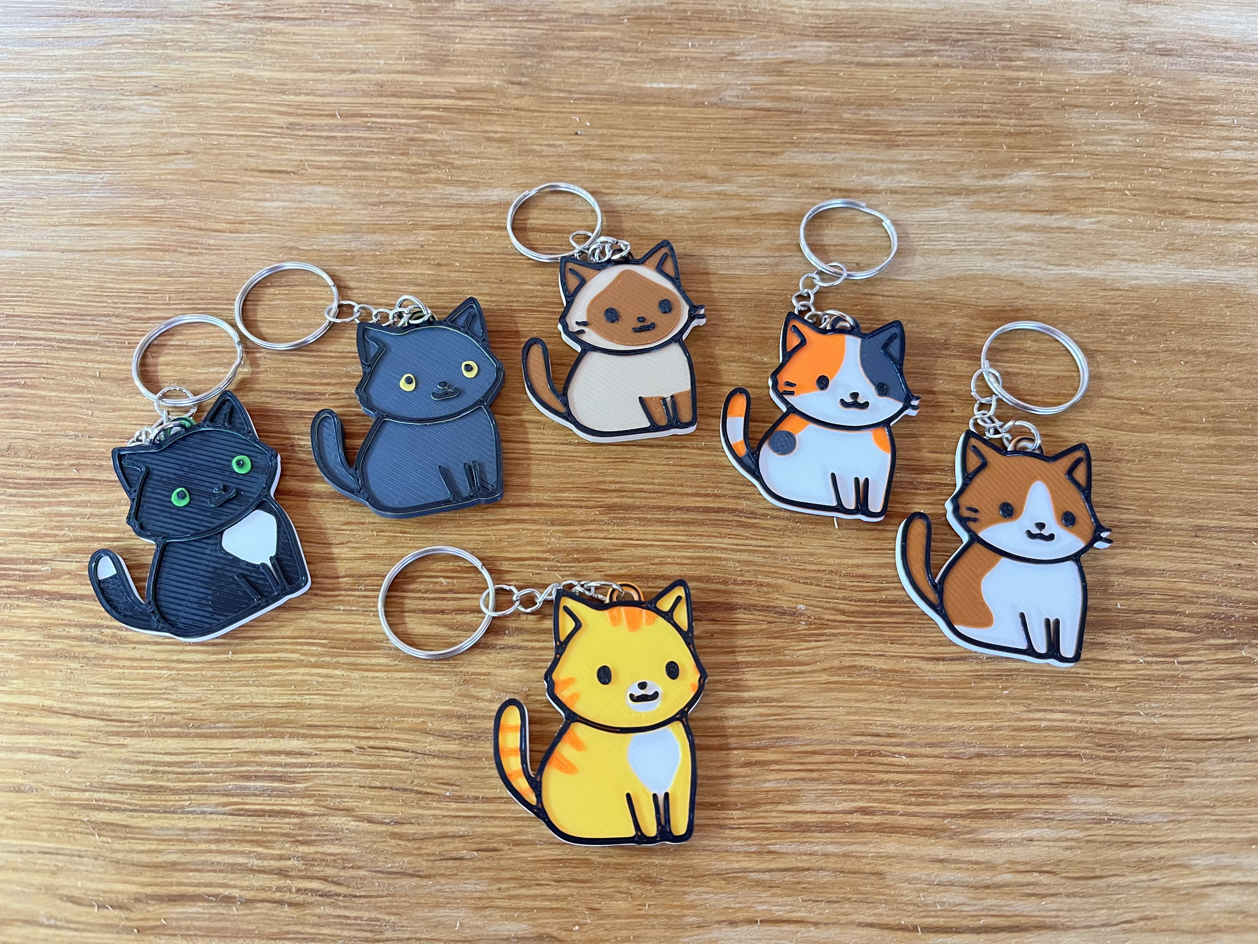 Cute Orange Cat Keychain