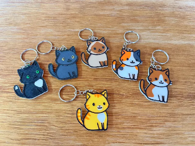 Cute Orange Cat Keychain