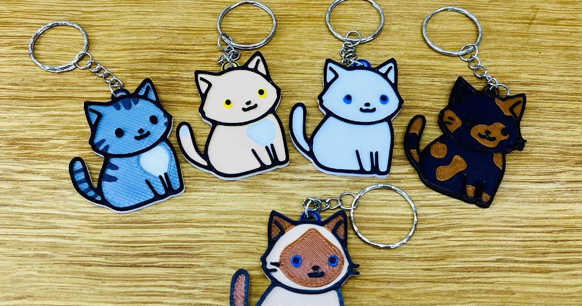 Cute Siamese Cat Keychain with Blue Eyes by Aztairya | Download free ...