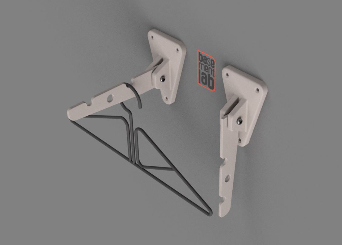 Foldable Wall Hanger M4 thread - Gancio da muro ripiegabile