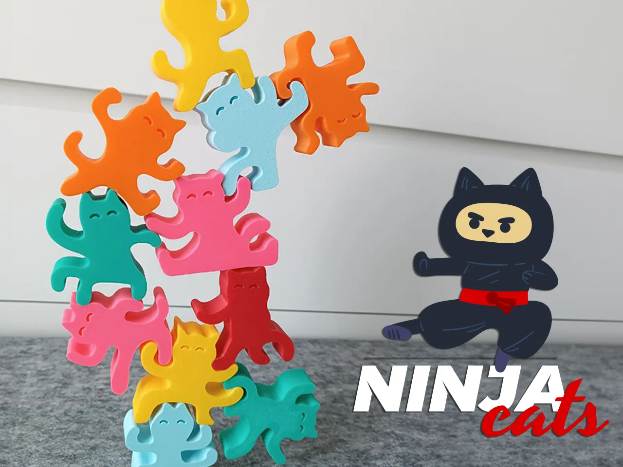 おまとめ中　　　　　　　ジャンピング猫　貝殻 Ninja Cats Stacking Game by Valeria Momo & Mattia | Download free