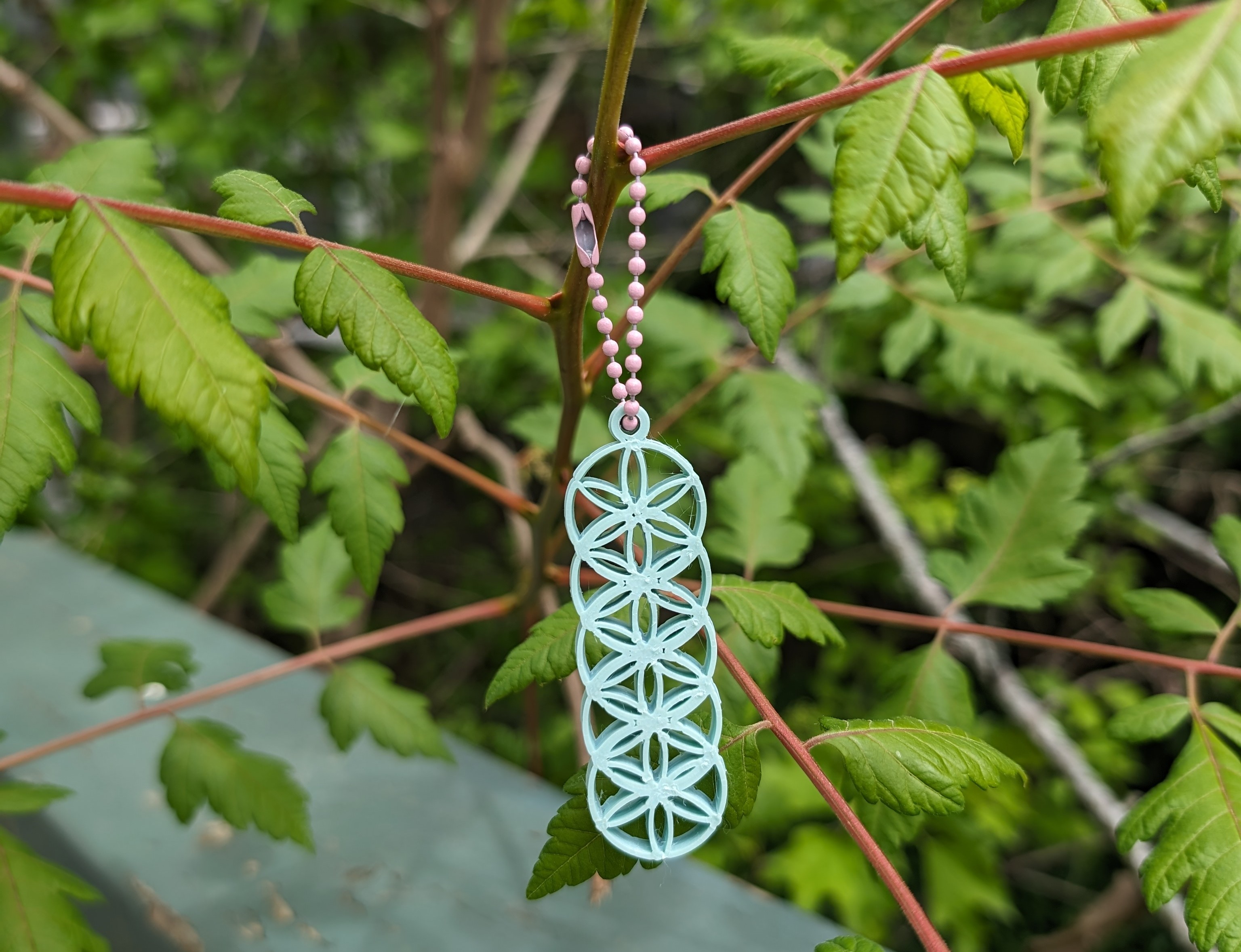 Seed of Life - 7 Chakra Chain Keychain, Pendant or Mala Bead, Mandala