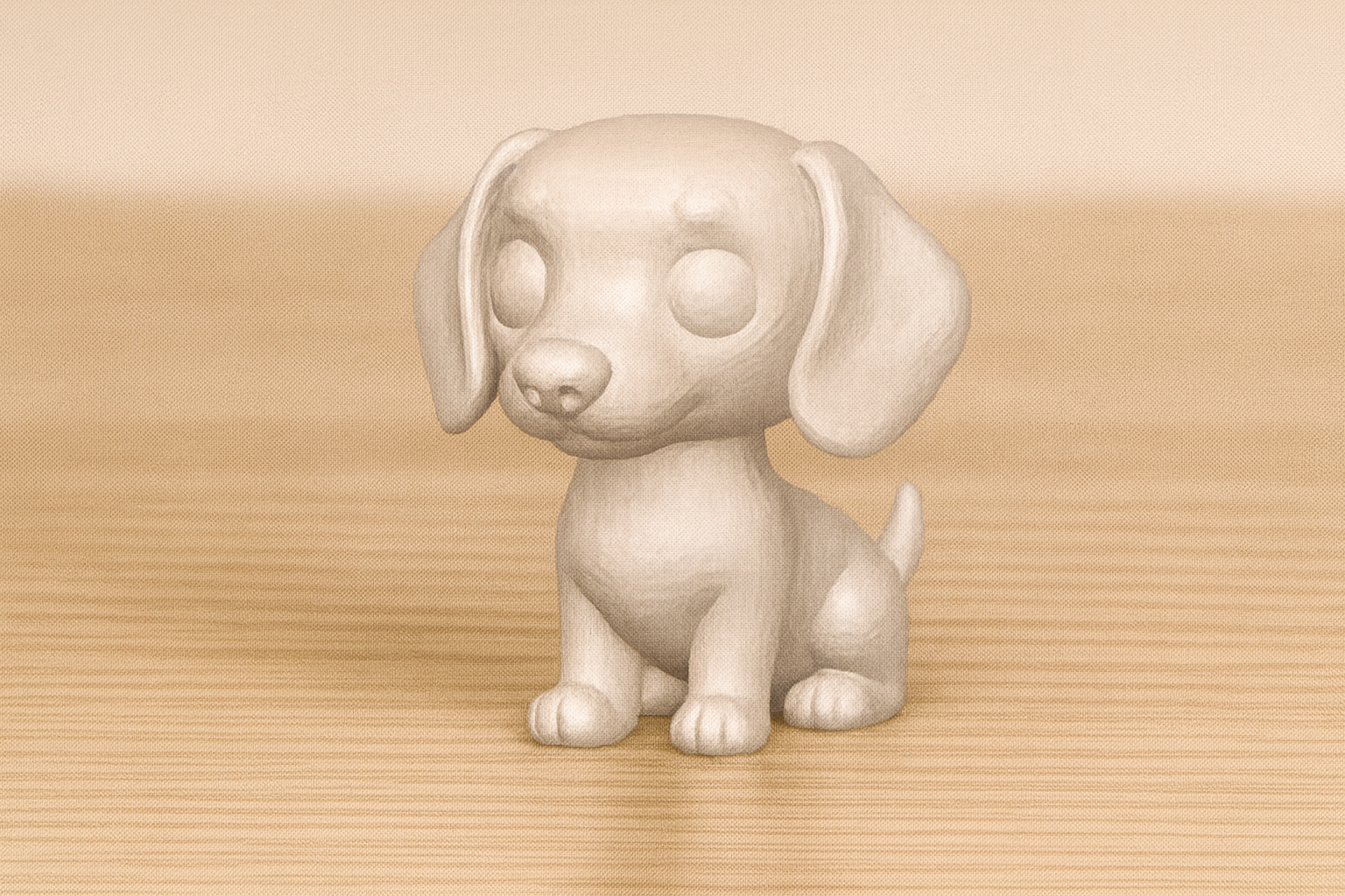 Cute Chibi Dachshund – Kawaii Puppy 3D Figurine