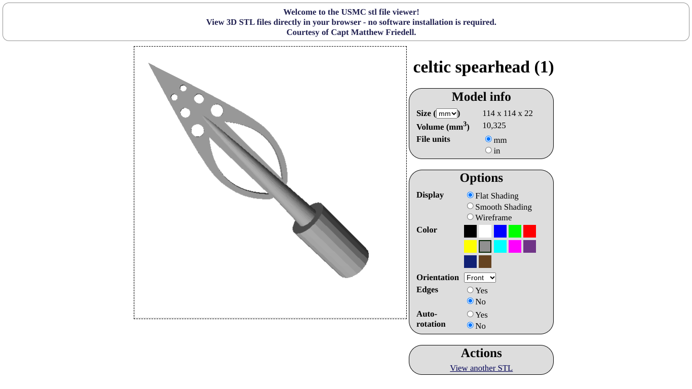 Celtic Spearhead (Usable) (Blunt)