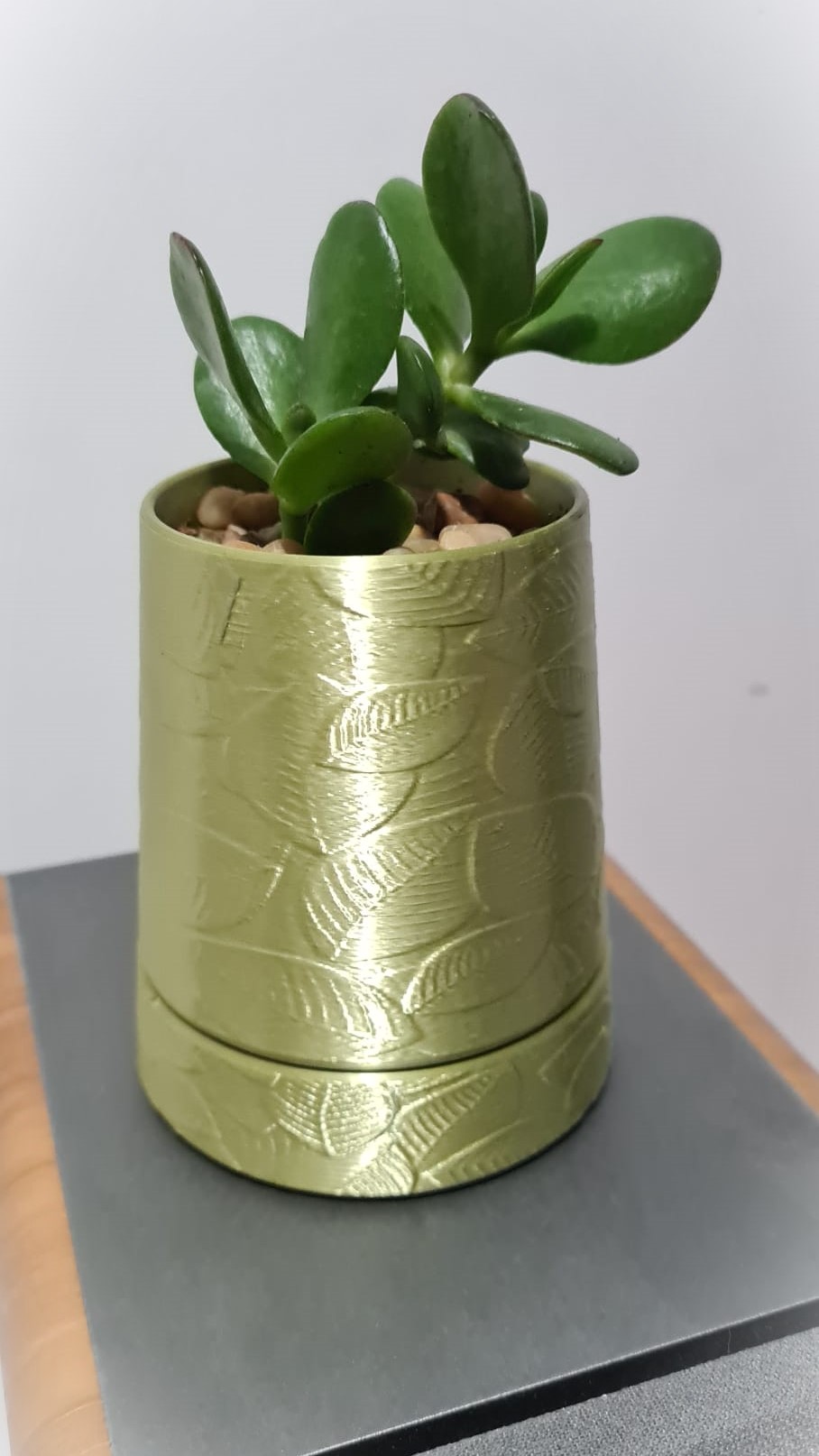 Miniatura 4 do modelo 3D Leaf pattern flower pot & drip tray