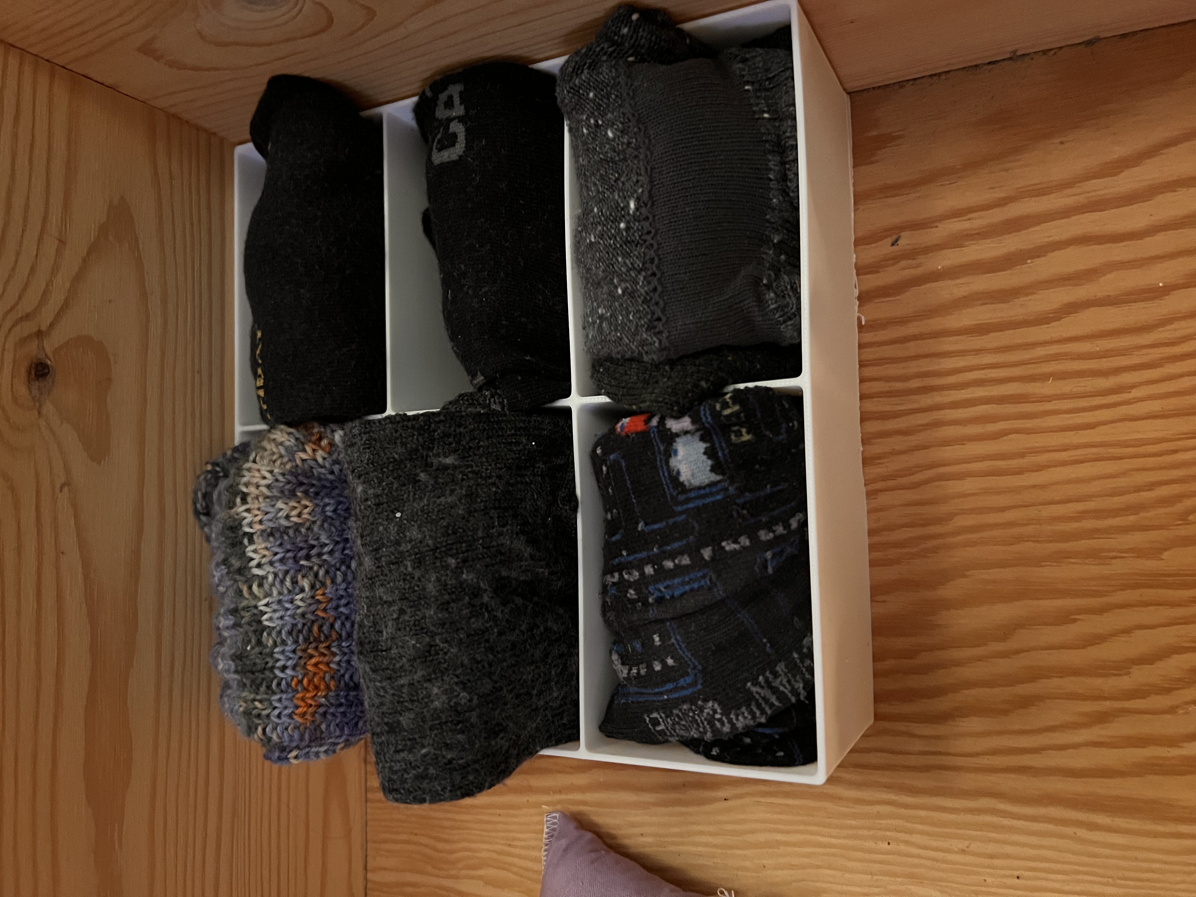Box for rolled socks (Marie Kondo Style)