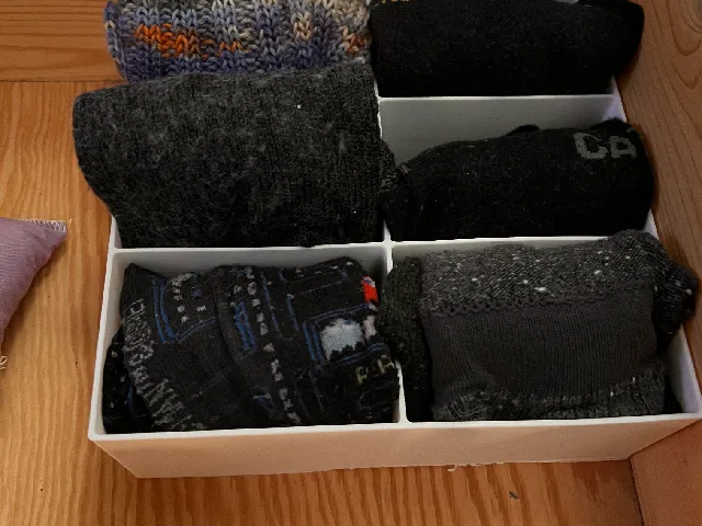 Box for rolled socks (Marie Kondo Style)