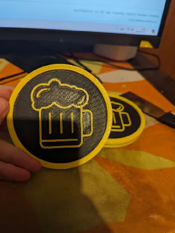 Drinks coaster beer logo