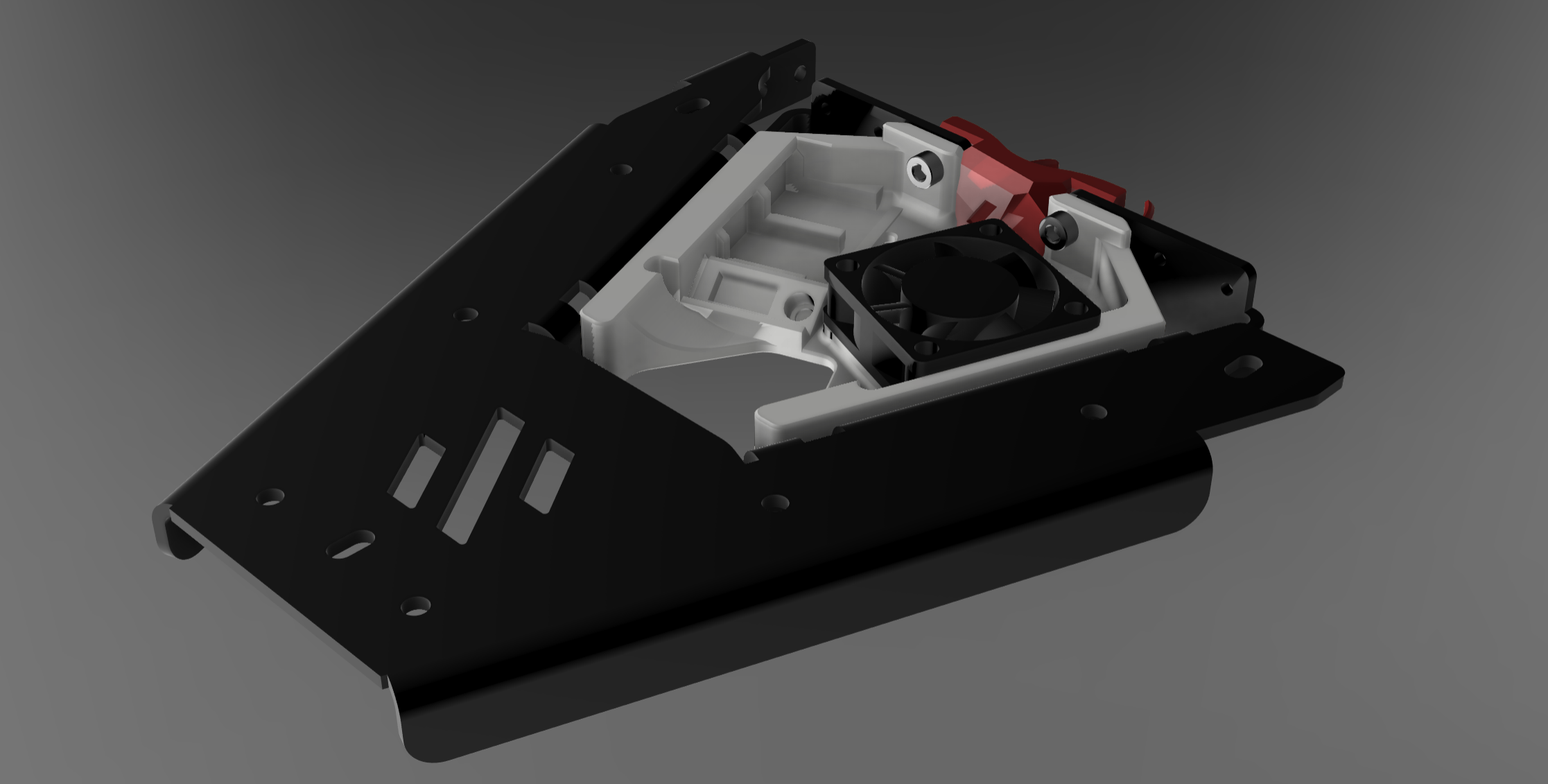 Voron V0 / V0.1 / V0.2 / R1 Kirigami Bed Brace + Fan