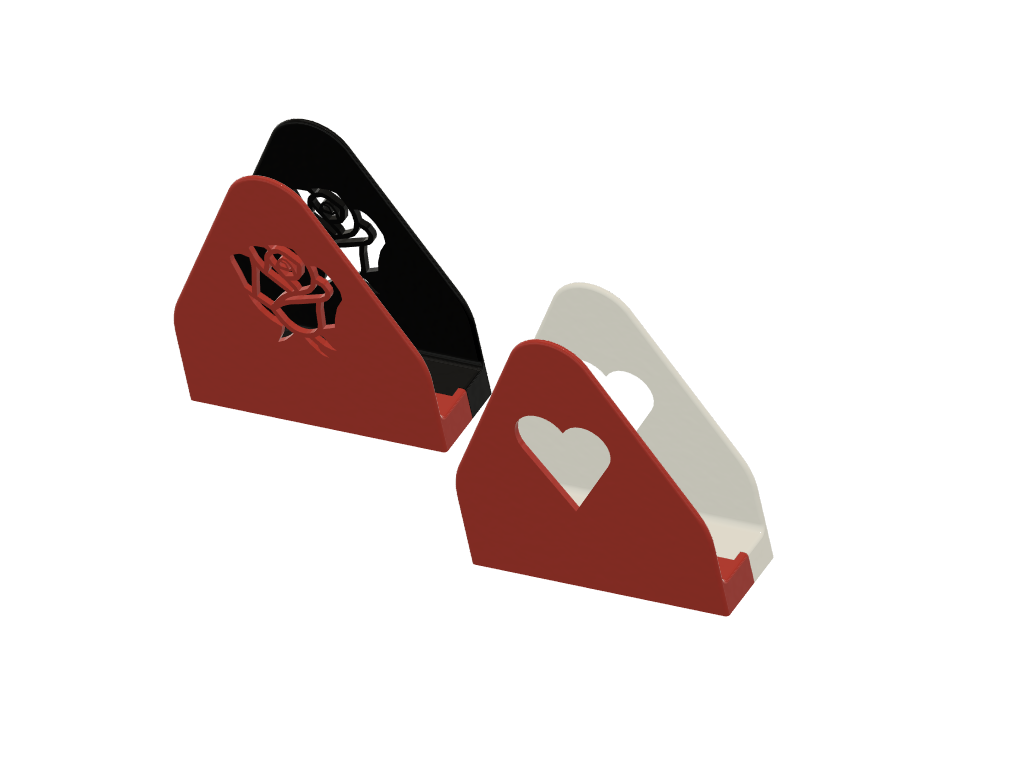 Serviettenständer Rose und Herz / stand or holder for napkins  (easy to print), nicht nur für den Valentinstag — miniatura 4