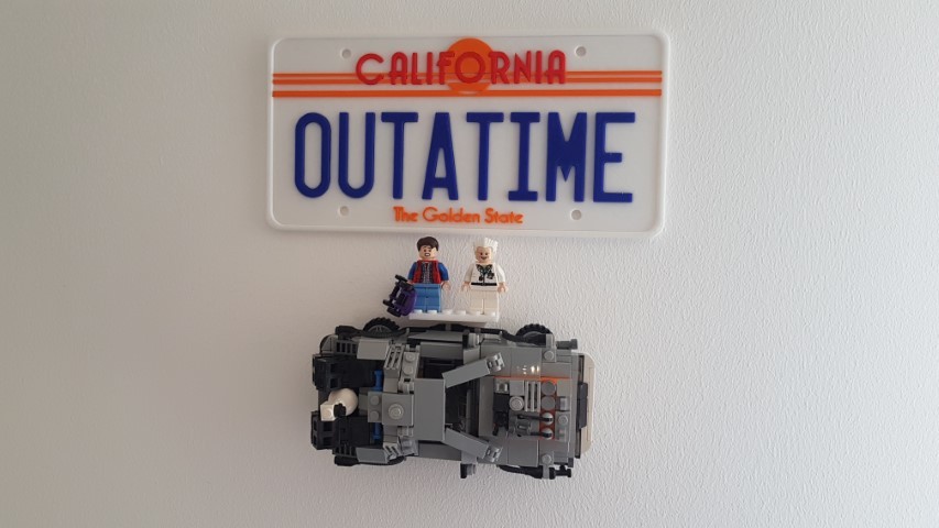 Lego DeLorean Wall Mount