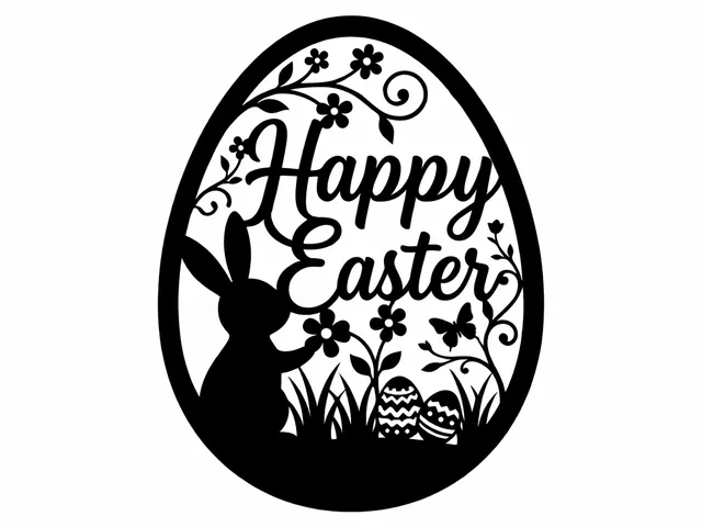 Happy Easter - Bunny Egg Silhouette