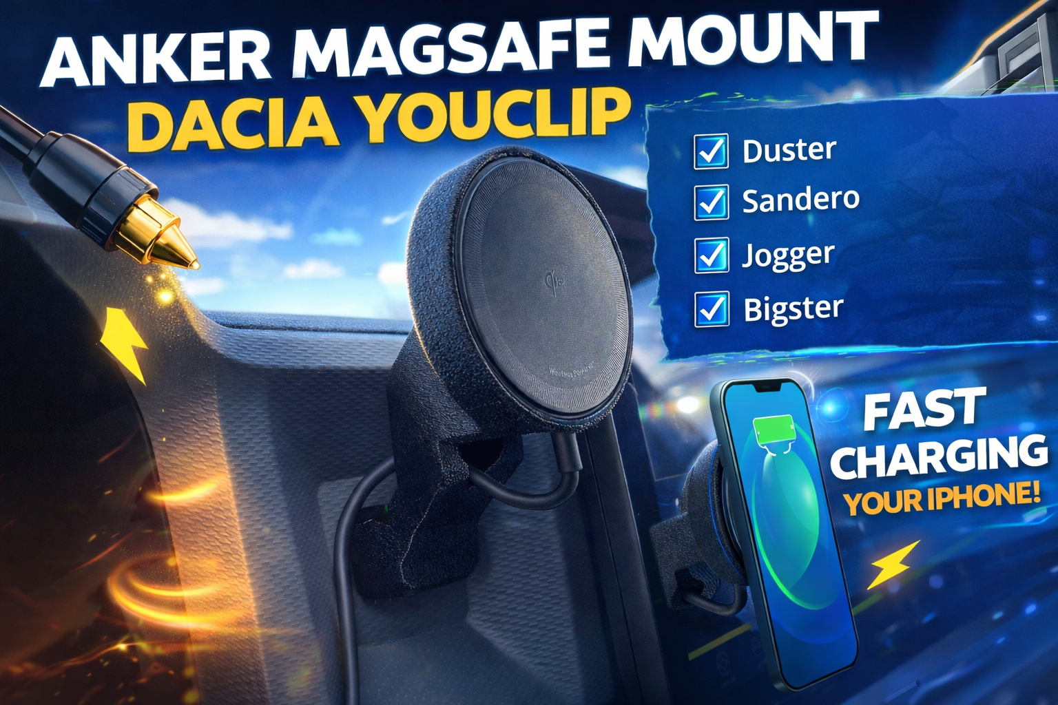 Support MagSafe YouClip pour Anker MagGo – Dacia