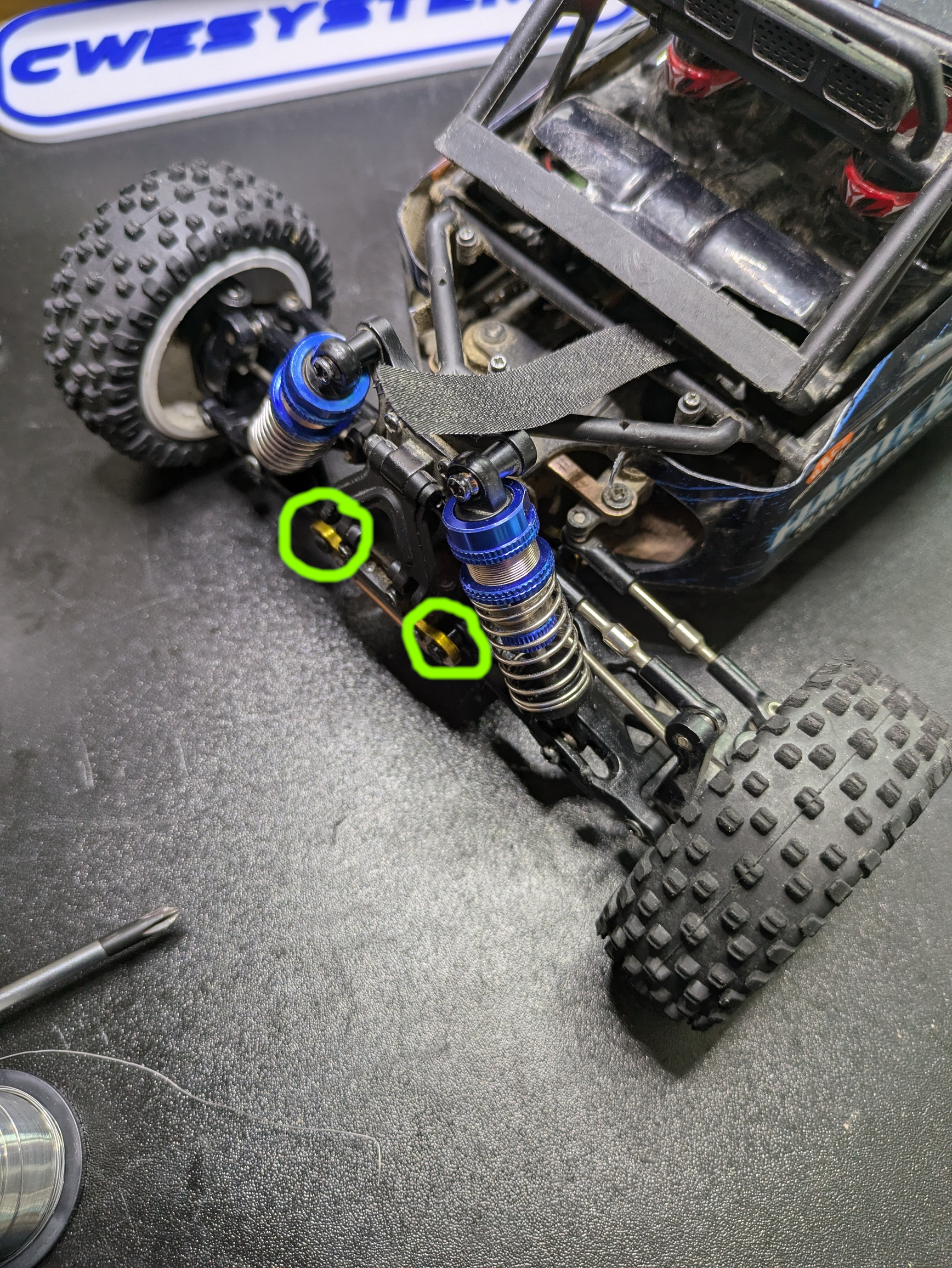 WLtoys swing arm shaft sleeves - A, B, C & D