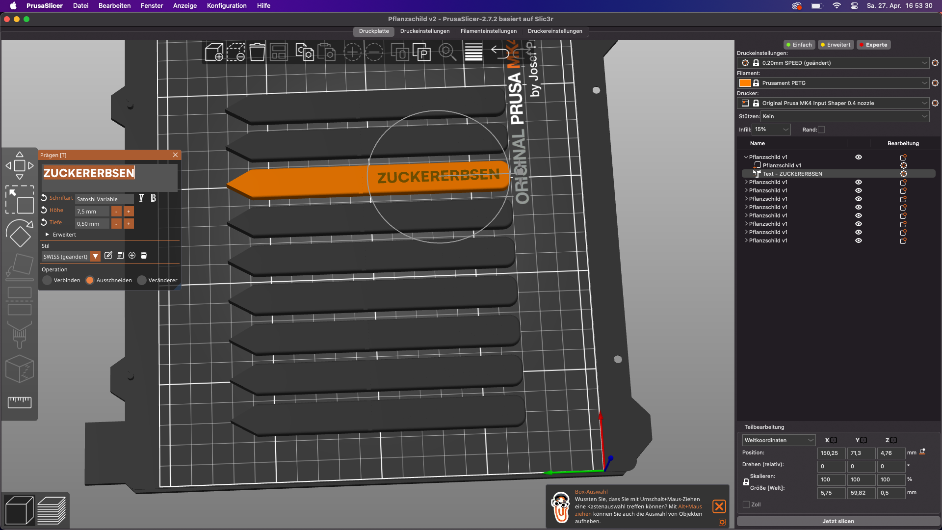 Miniatura 2 do modelo 3D Plant Label (customizable)