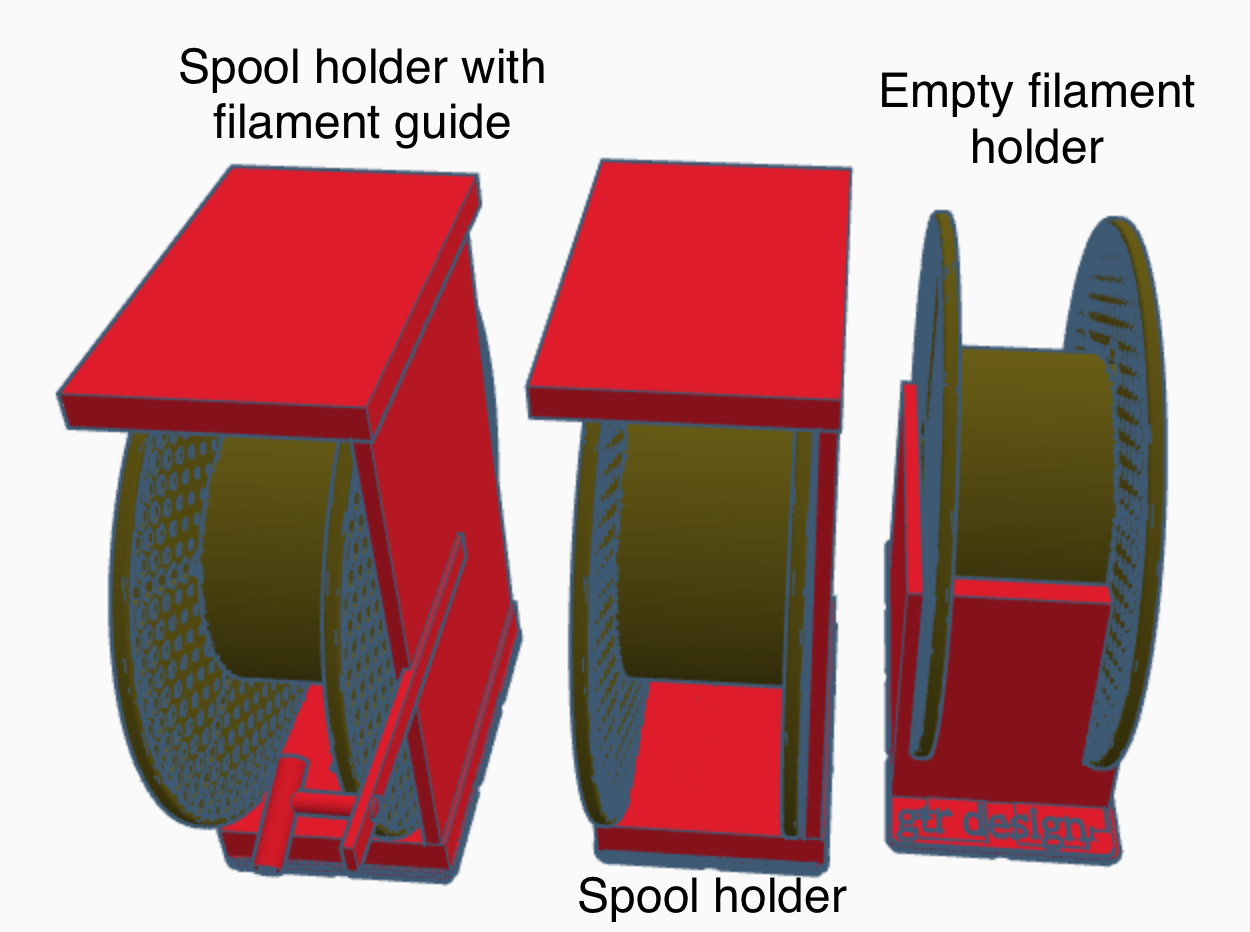 Gridfinity Prusament (or other filament) spool holder, empty and full