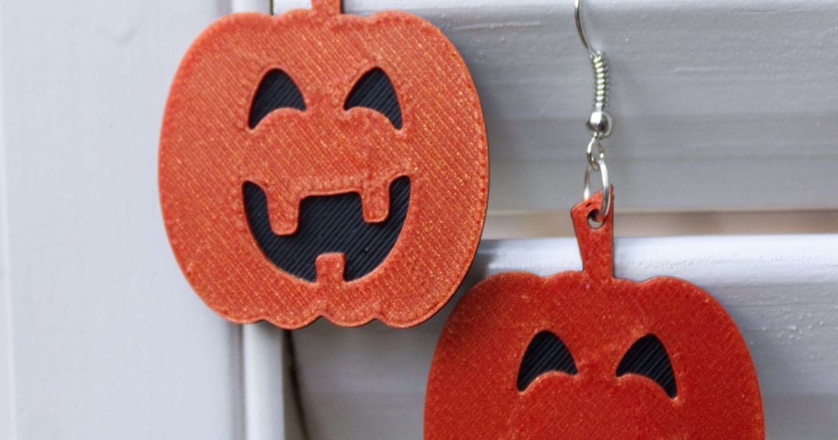 Cute Halloween Pumpkin Earrings by CheeseMcGee | Download free STL ...