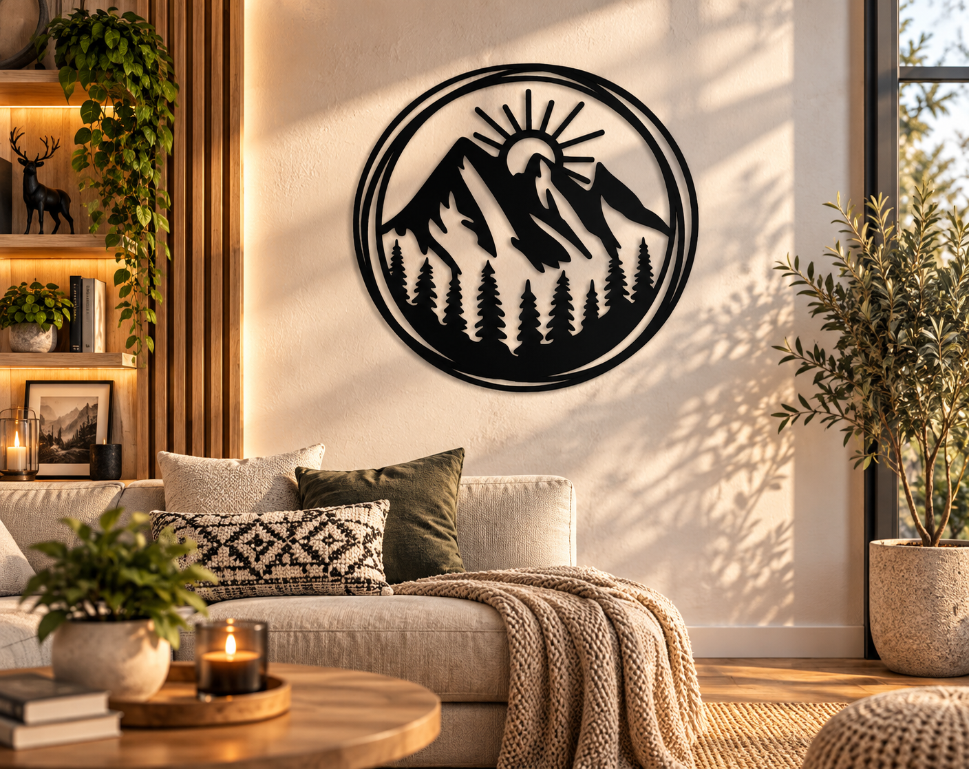 WallArt - Sun Mountains Nature