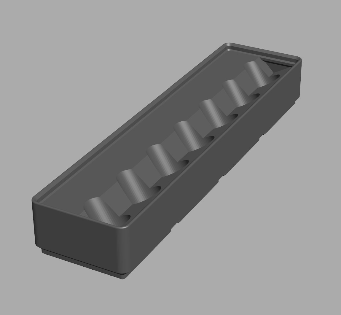 Gridfinity Socket Holder (7 slots for 1/4" Socket)