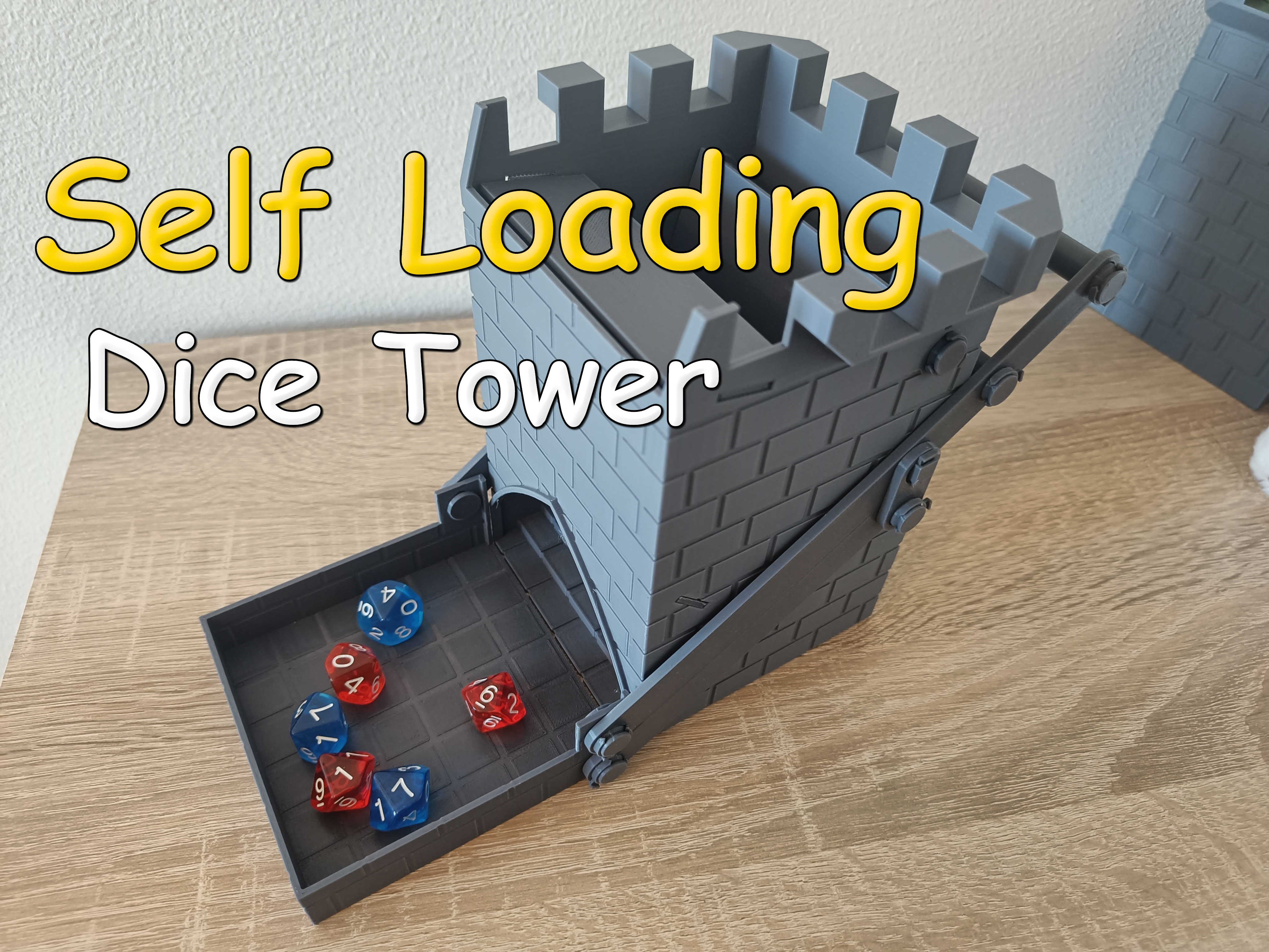 Dice tower with self loading mechanism