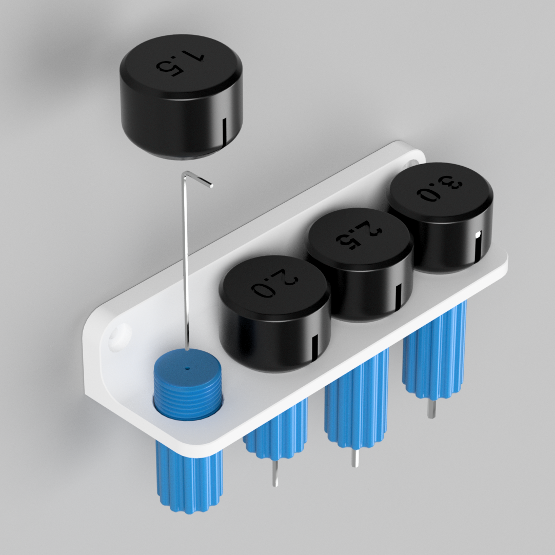 Allen Key Holder Screw fit 1.5mm - 2.0mm - 2.5mm - 3.0mm Wall mounted Set