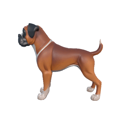 Boxer Figurine – 3D Printable Strong Dog Model