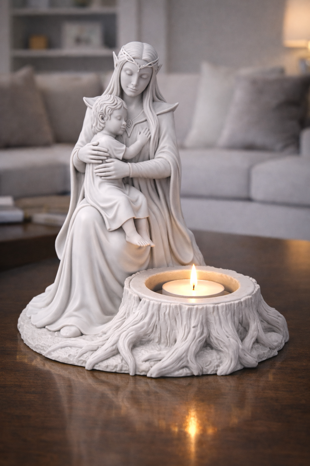 Elven Mother Candle Holder STL | Forest Fantasy Decor
