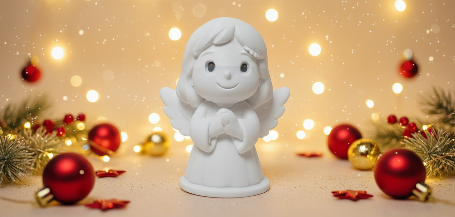 Smiling Praying Angel Christmas Figurine
