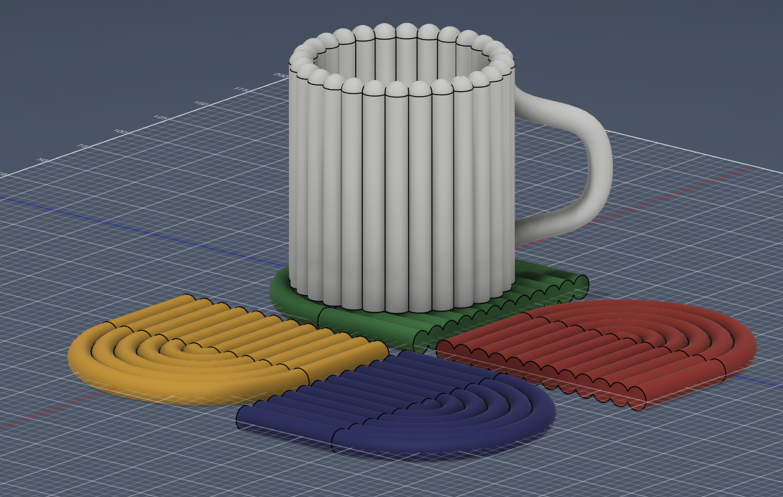 Modern Tubular Coaster Set / Rainbow Arch Coasters