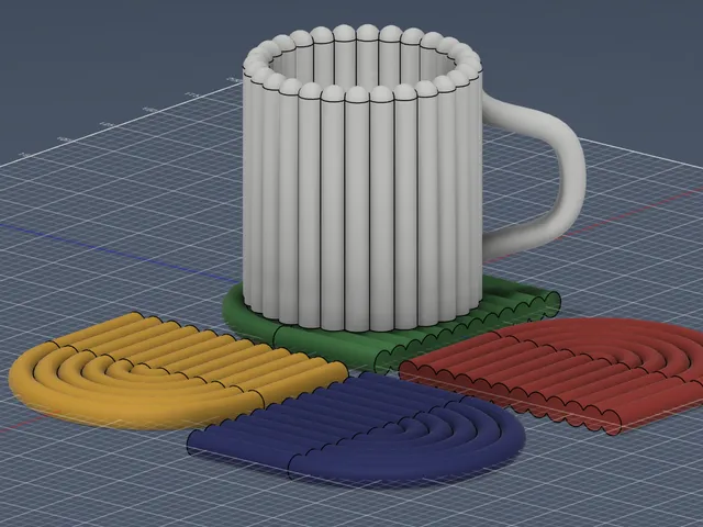 Modern Tubular Coaster Set / Rainbow Arch Coasters