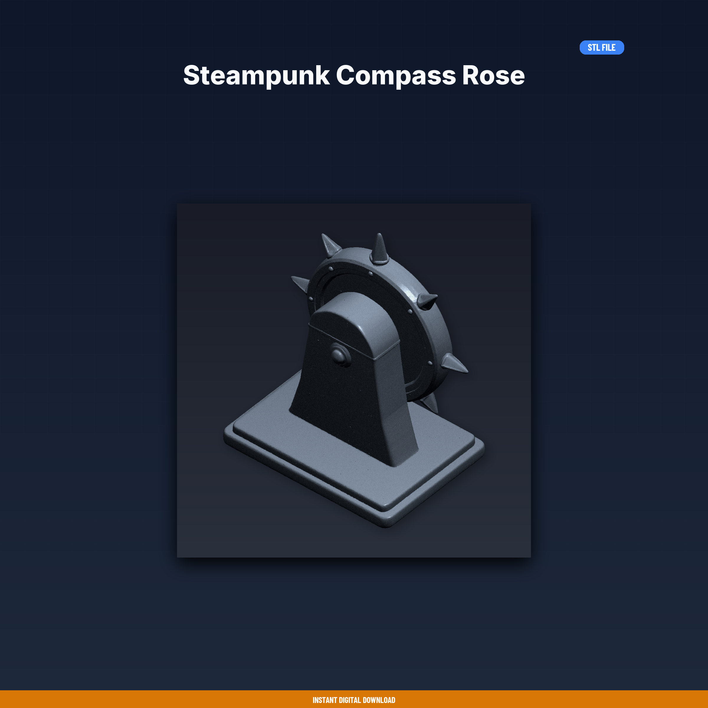 Steampunk Compass Rose - 3D Printable STL File
