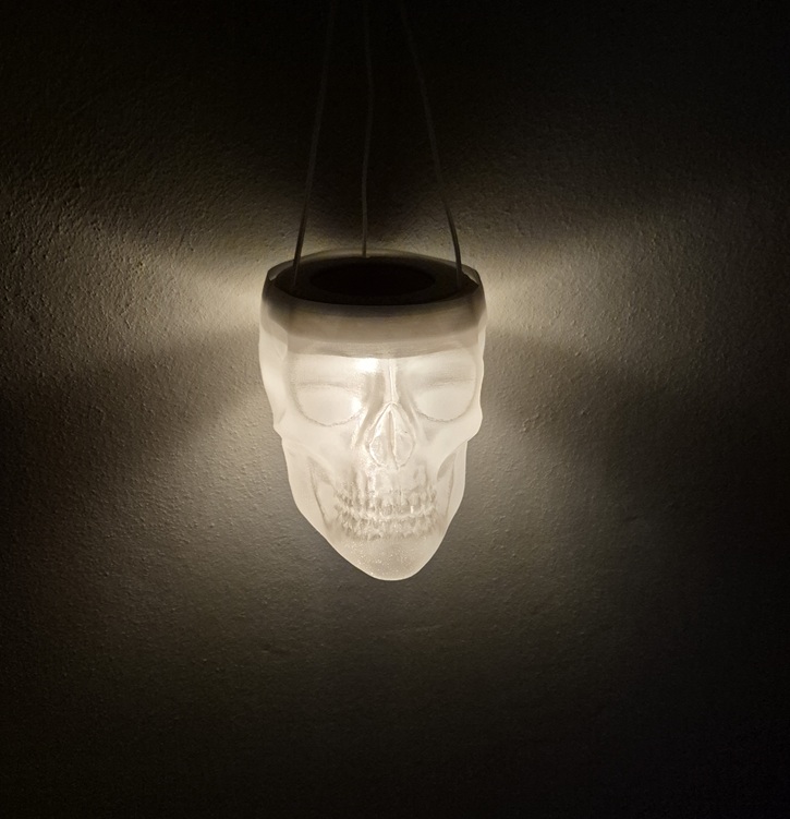 Ikea Solvinden solar cell garden light mount for the Skull V2 - Vase Mode